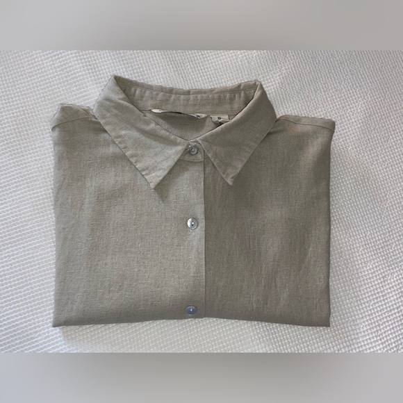 Women’s FRENCH LAUNDRY oatmeal‎ linen blend buttoned shirt size XL - Picture 14 of 15